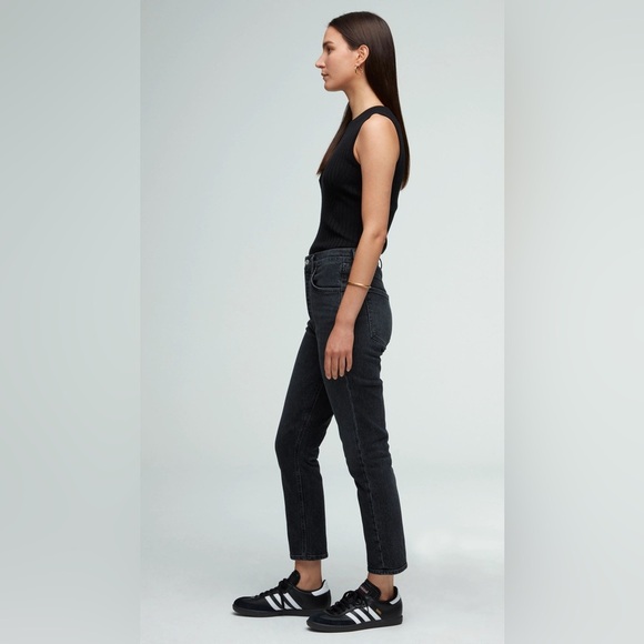 AGOLDE Riley High Rise Straight - Black - Size 23 - Picture 6 of 16